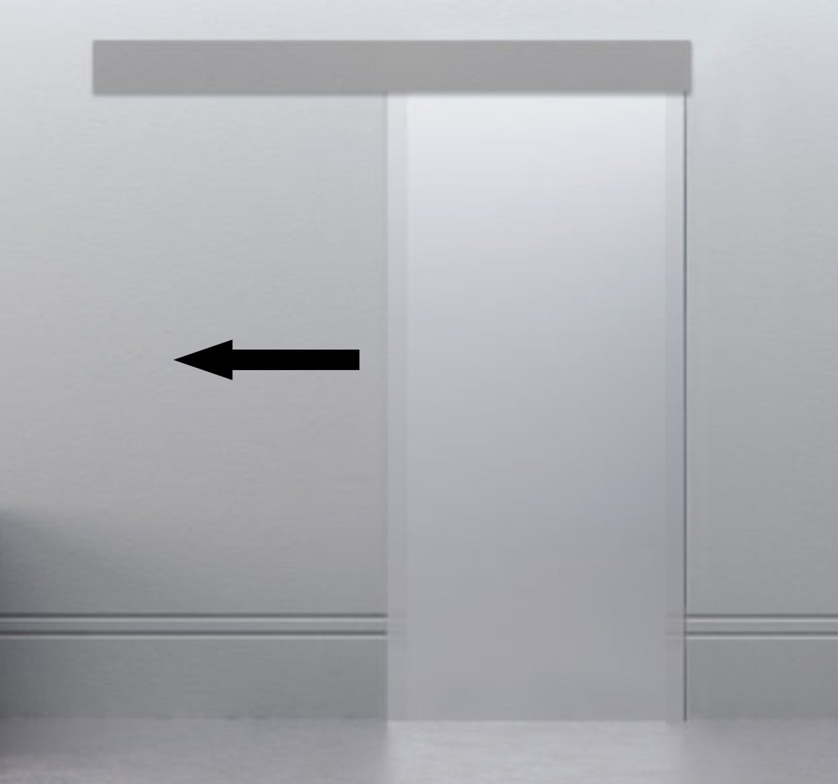 Automatic Electronic Sliding Door Track System - For Single Internal Glass Doors Up To 1600mm Wide - 80kg Max Door Weight