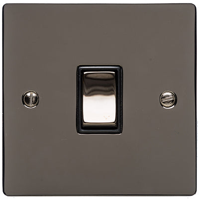 Elite Flat Plate Light Switch & Socket Range - Flat Plate With Rounded Edges - Black Nickel
