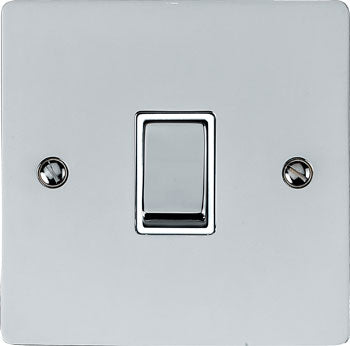 Elite Flat Plate Light Switch & Socket Range - Flat Plate With Rounded Edges - Polished Chrome