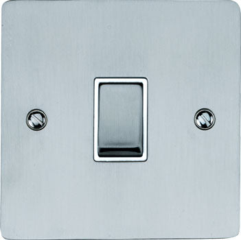 Elite Flat Plate Light Switch & Socket Range - Flat Plate With Rounded Edges - Satin Chrome