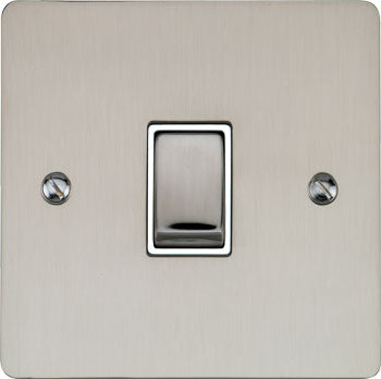 Elite Flat Plate Light Switch & Socket Range - Flat Plate With Rounded Edges - Satin Nickel