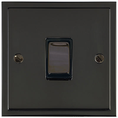 Elite Stepped Pattern Plate Light Switch & Socket Range - Flat Plate With Square Edges - Black Nickel
