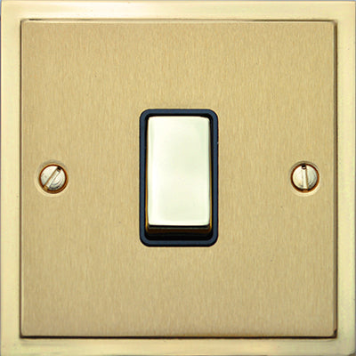 Elite Stepped Pattern Plate Light Switch & Socket Range - Flat Plate With Square Edges - Dual Finish Satin Brass & Polished Brass
