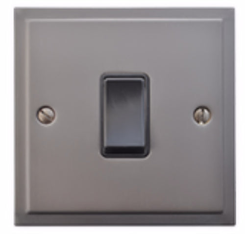 Elite Stepped Pattern Plate Light Switch & Socket Range - Flat Plate With Square Edges - Matt Bronze