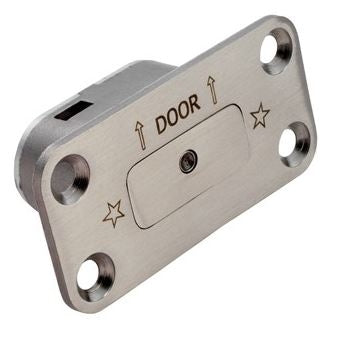 Emergency Release Door Stop For Use On Accessible Toilet Doors - Satin Stainless Steel