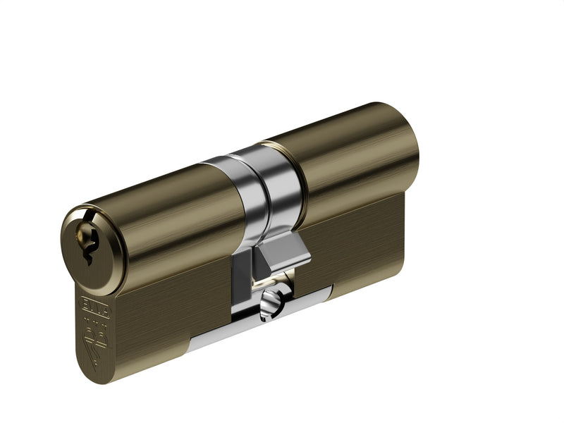 EPS - TS007 3 Star Rated - Euro Profile Cylinder - Double (Key / Key) - Supplied With 3 Keys - Two Sizes Available - Antique Brass