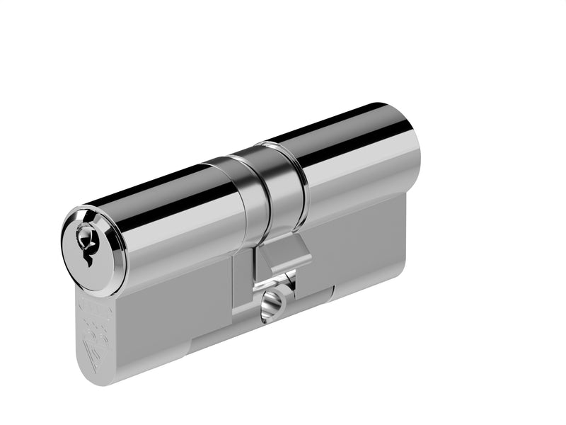 EPS - TS007 3 Star Rated - Euro Profile Cylinder - Double (Key / Key) - Supplied With 3 Keys - Two Sizes Available - Polished Chrome