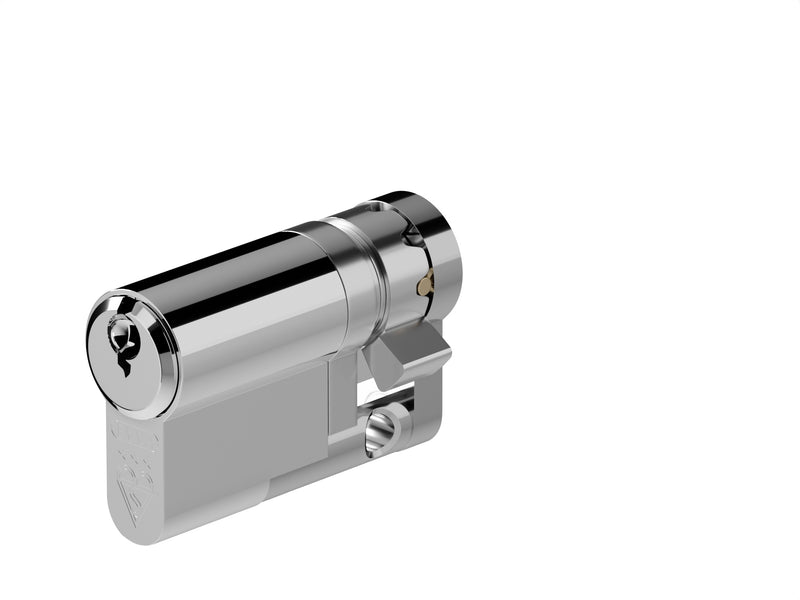 EPS - TS007 1 Star Rated - Euro Profile Cylinder - Single (Half) - Supplied With 3 Keys - Three Sizes Available - Polished Chrome