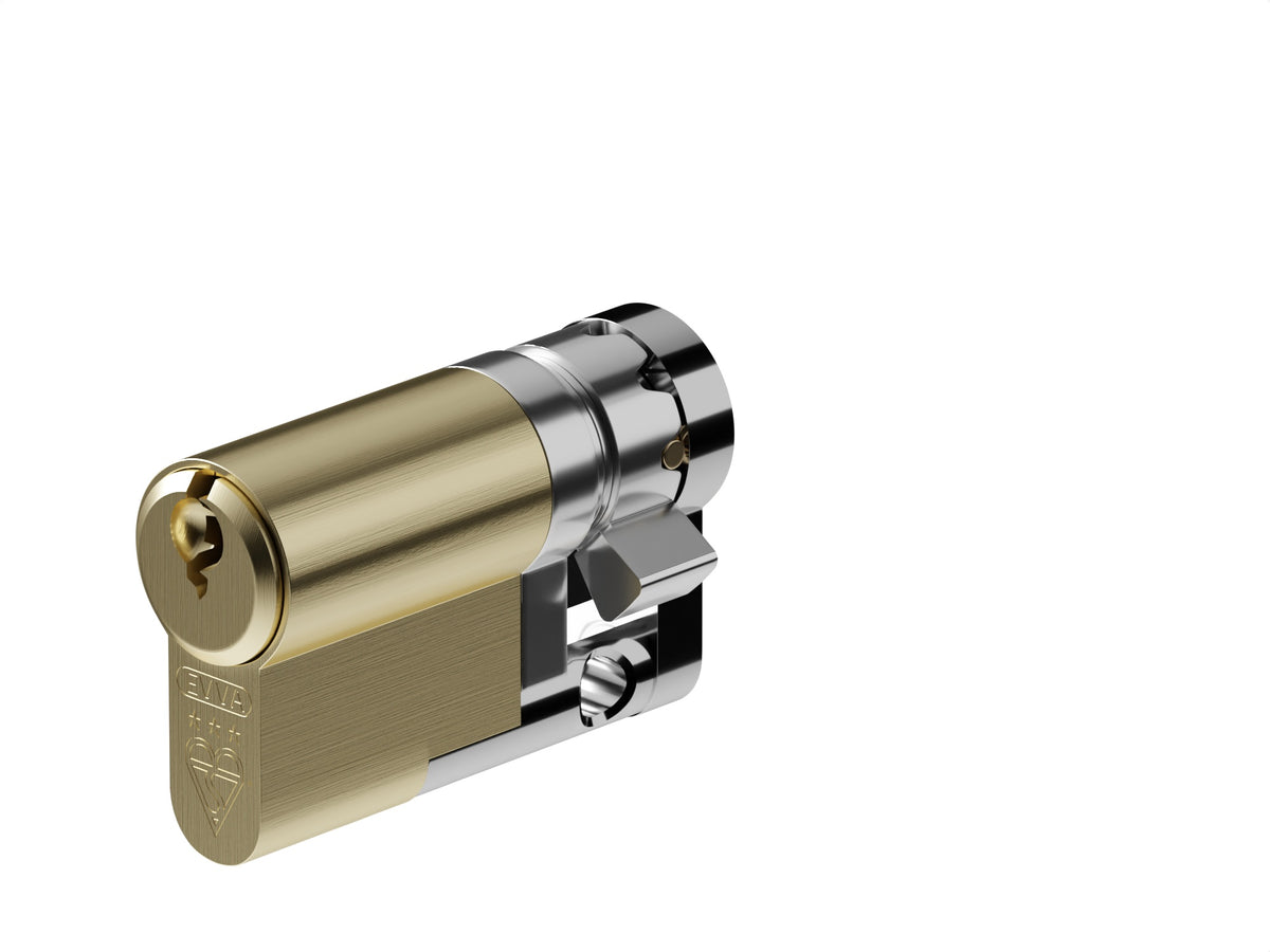 EPS - TS007 1 Star Rated - Euro Profile Cylinder - Single (Half) - Supplied With 3 Keys - Three Sizes Available - Satin Brass