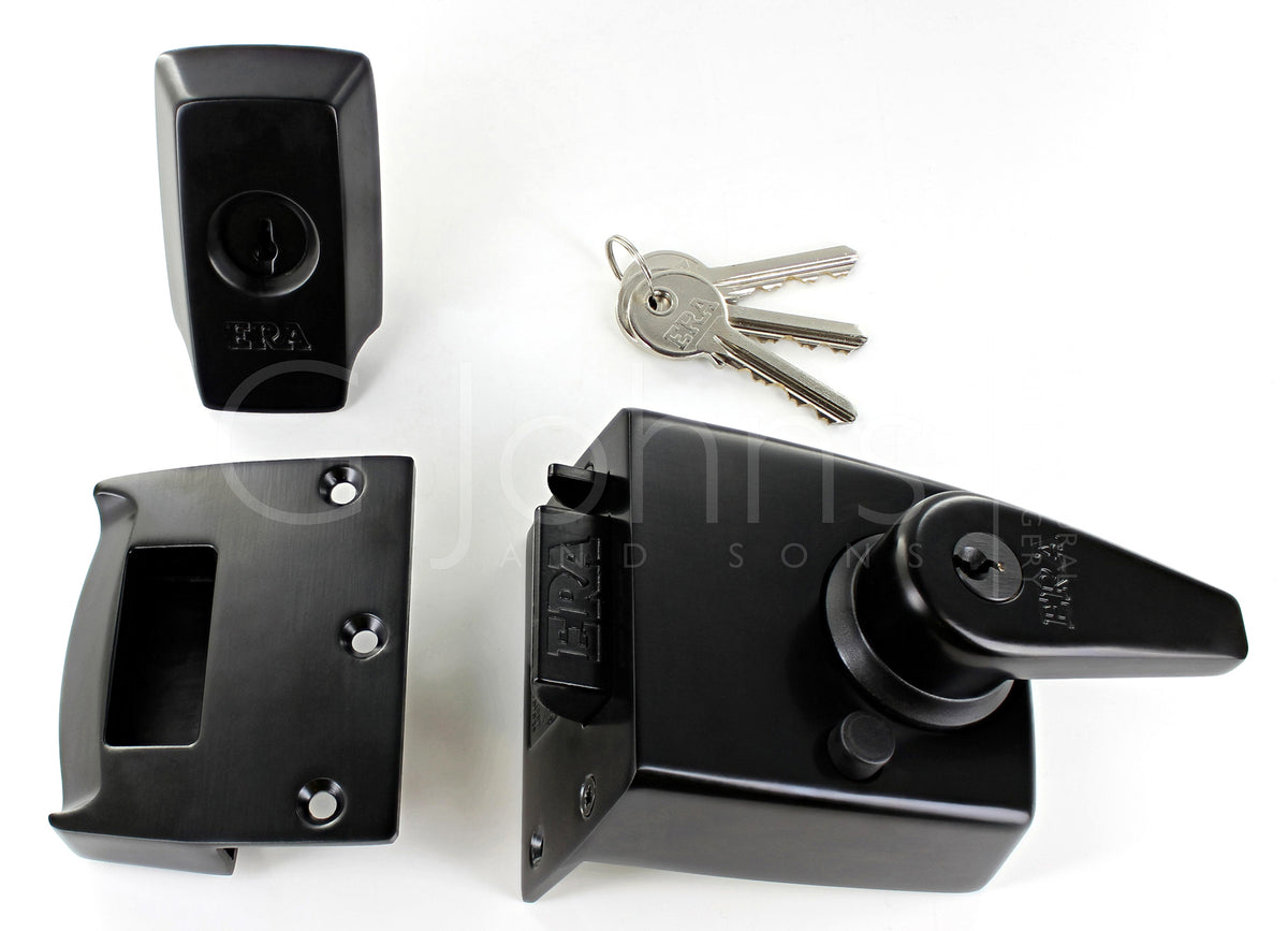ERA High Security British Standard BS3621 Rated - Night Latch With Anti-Thrust - Matt Black