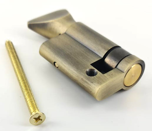 Euro Profile Cylinder - Single (Turn Side Only) - Antique Brass (Lacquered)