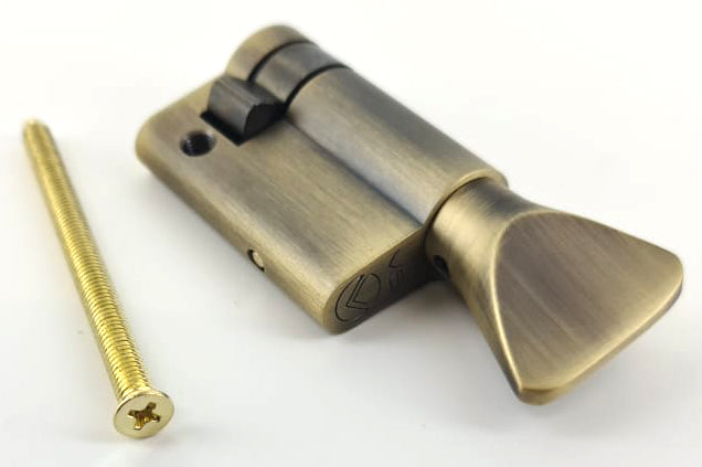 Euro Profile Cylinder - Single (Turn Side Only) - Antique Brass (Lacquered)