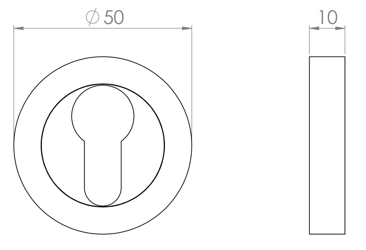 Euro Profile Escutcheon - Diagram