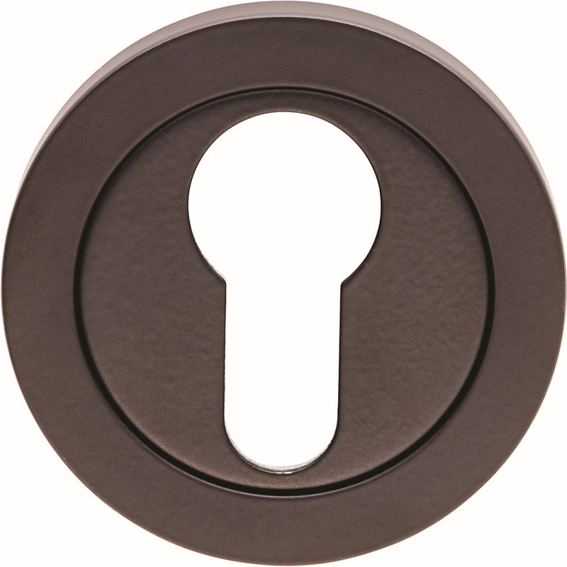 Euro Profile Escutcheon On Concealed Fix Round Rose - 52mm x 7mm - Matt Black