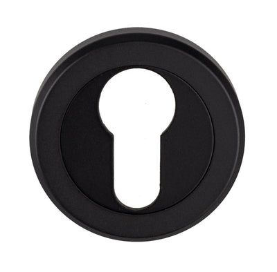 Euro Profile Escutcheon On Concealed Fix Round Rose - Matt Black