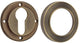 Euro Profile Escutcheon With Knurled Rose - 53mm x 10mm - Antique Brass (Lacquered)