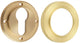 Euro Profile Escutcheon With Knurled Rose - 53mm x 10mm - Satin Brass (Lacquered)