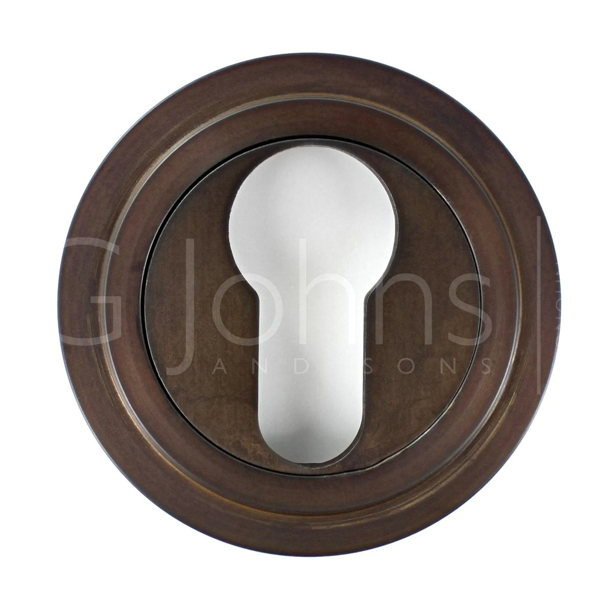 Euro Profile Escutcheon With Stepped Rose - 53mm x 10mm - Dark Bronze (Lacquered)