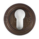Euro Profile Escutcheon With Stepped Rose - 53mm x 10mm - Dark Bronze (Lacquered)