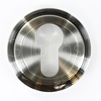 Euro Profile Escutcheon With Stepped Rose - 53mm x 10mm - Satin Nickel