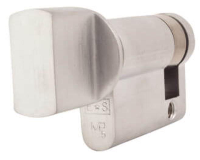 Euro Profile Single Thumb-Turn Cylinder - 45mm Length - Satin Chrome