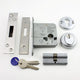 Euro Profile Cylinder Deadlock - Key / Key Operated BS 3621 Rated - Satin Chrome - Suitable For Use With FD30 / FD60 Fire Doors