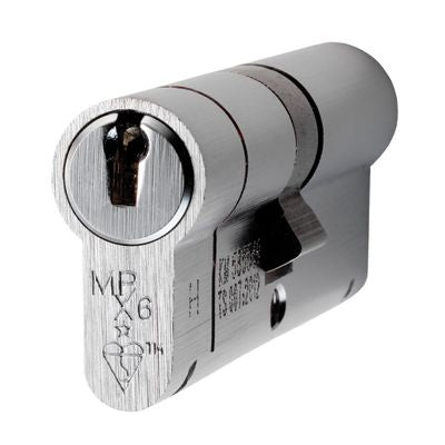 TS007 1 Star Rated - BS Kitemarked - 6 Pin Anti Snap Euro Profile Double Cylinders High Security Range - Key & Key - Satin Chrome