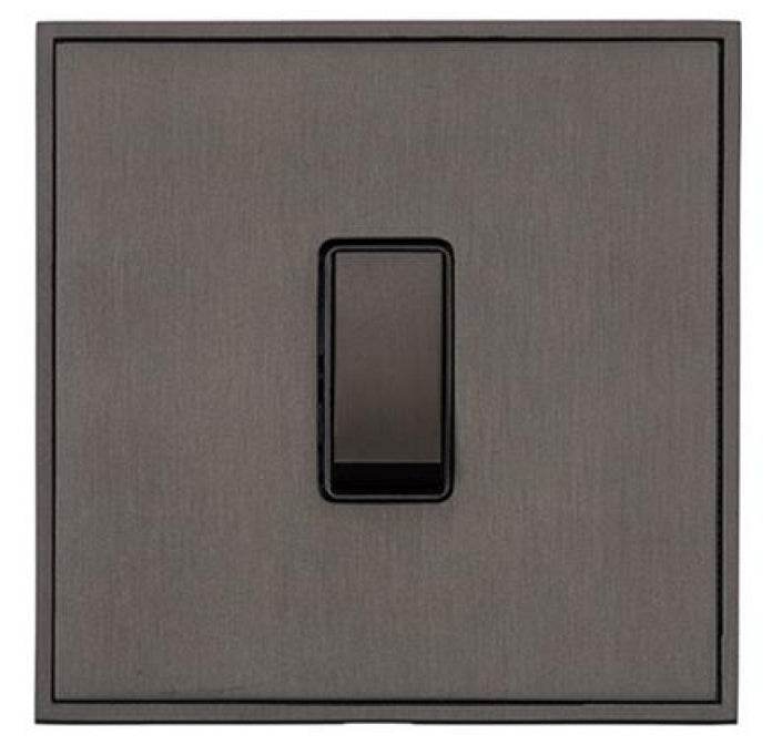 Executive Concealed Fix Plate Light Switch & Socket Range - Flat Screwless Plate With Rounded Edges - Matt Bronze