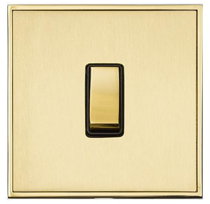 Executive Concealed Fix Plate Light Switch & Socket Range - Flat Screwless Plate With Squared Edges - Satin Brass