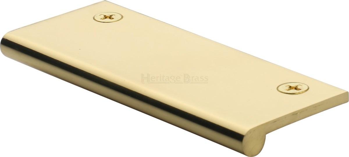 Face Fixing Finger Edge Pull - With Rounded Edge Design - Available In 6 Sizes - Polished Brass