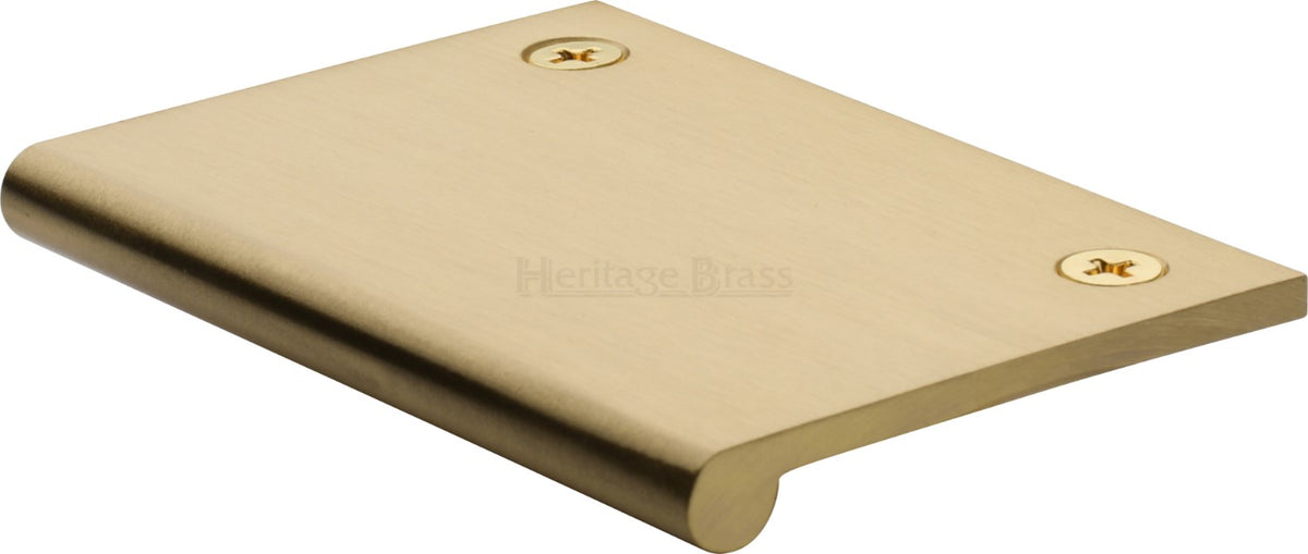 Face Fixing Finger Edge Pull - With Rounded Edge Design - Available In 6 Sizes - Satin Brass
