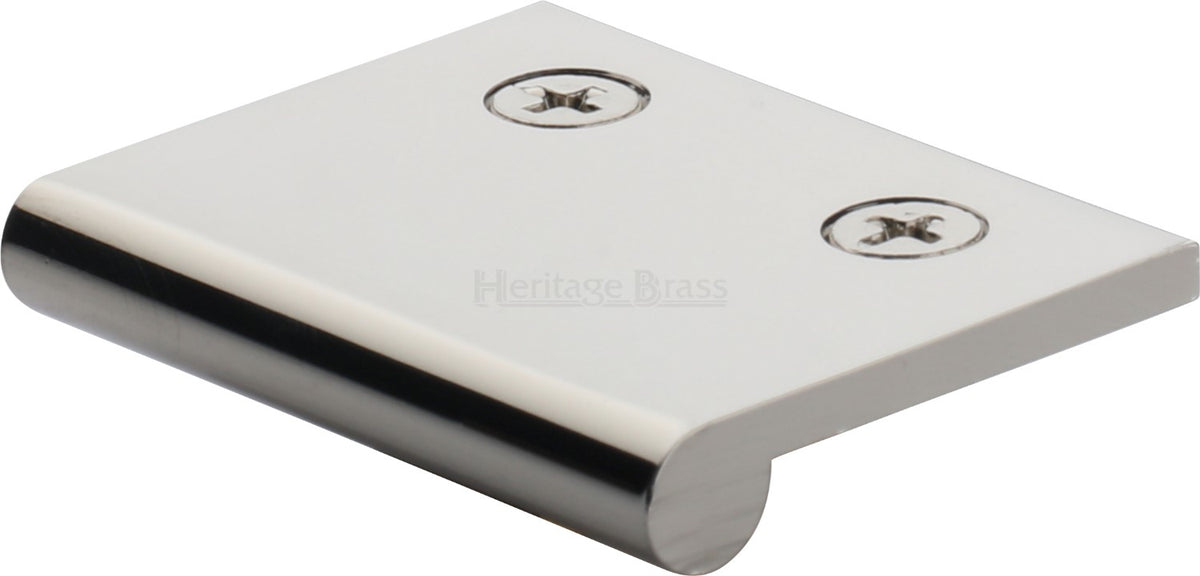 Face Fixing Finger Edge Pull - With Rounded Edge Design - Available In 6 Sizes - Polished Nickel