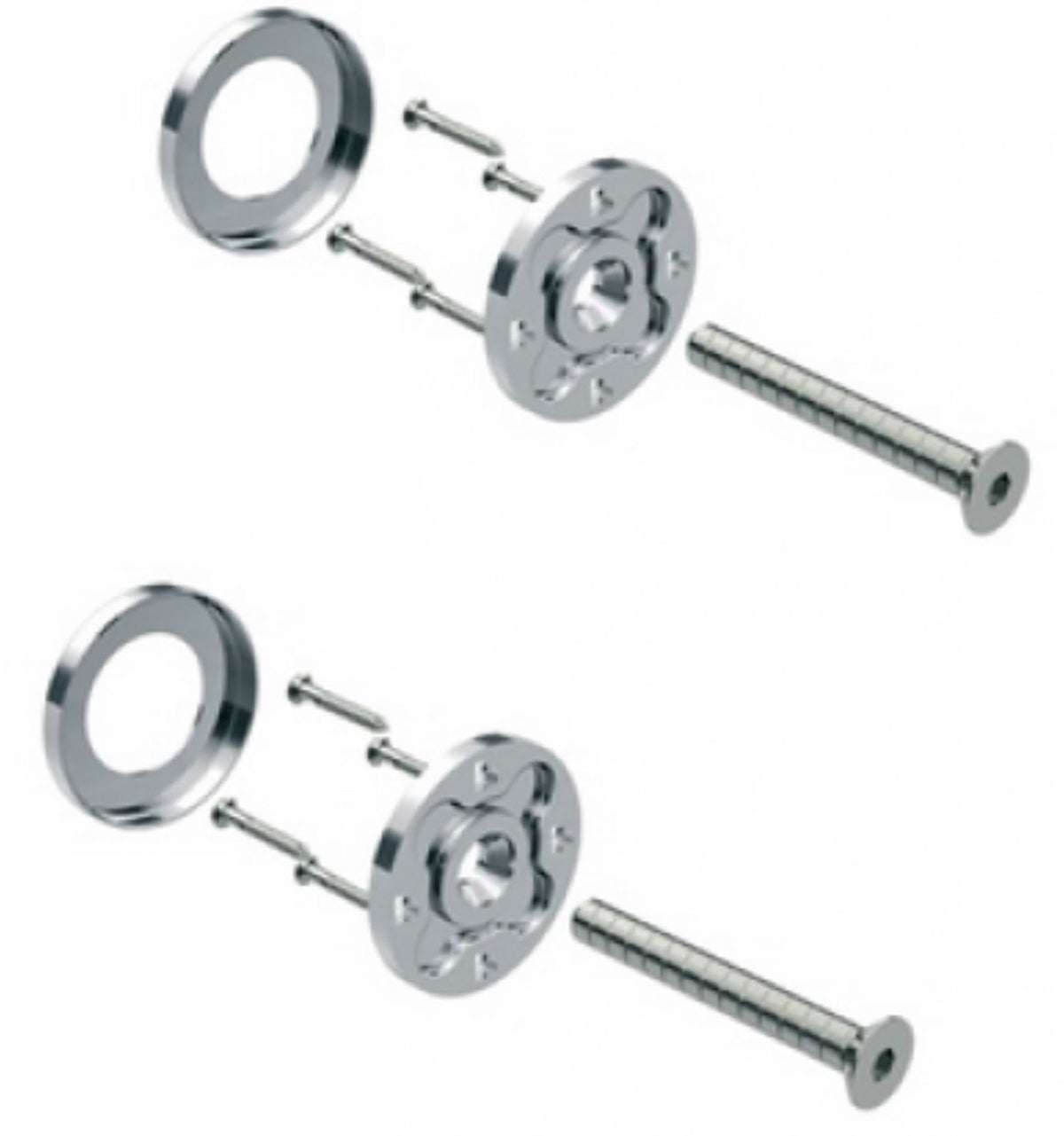 Face Fix Rose Kit For 19mm - 32mm Diameter Pull Handles - Satin Stainless Steel