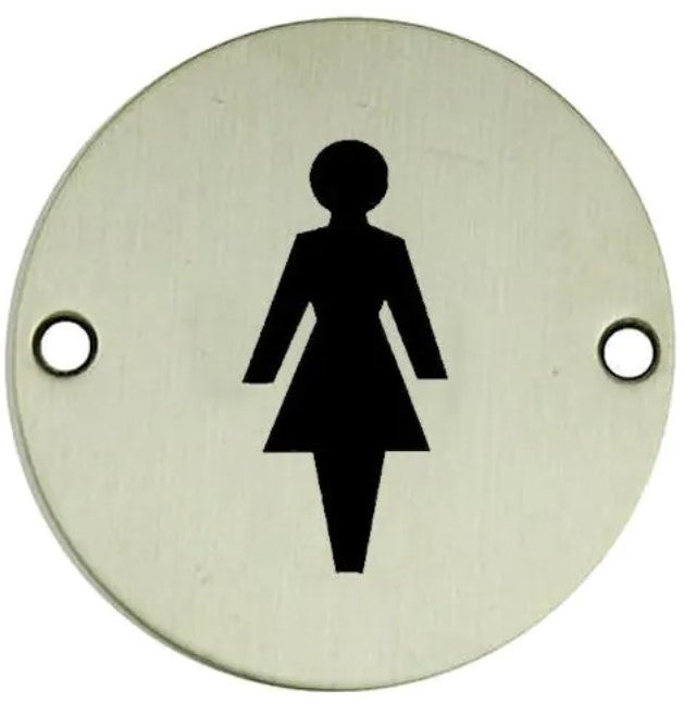 Female symbol sign - satin stainless steel