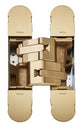 Fire Rated Concealed Adjustable Hinge For Invisible Doors - Tested To FD30 / FD60 - 160mm x 32mm - Satin Brass Plated