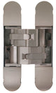 Fire Rated Concealed Adjustable Hinge For Invisible Doors 160mm x 32mm (Satin Nickel)