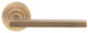 Flat Blade Style Lever Door Handles With Round Rose - Antique Brass (Lacquered) - Suitable For Use With FD30 / FD60 Fire Doors
