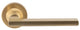 Flat Blade Style Lever Door Handles With Round Rose - Satin Brass (Lacquered) - Suitable For Use With FD30 / FD60 Fire Doors