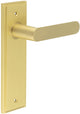 Flat Front Pattern Lever Handle With Rounded End On A Large Rectangular Backplate - Satin Brass (Lacquered)