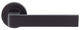 Flat Rectangular Shape Lever Door Handles With Round Rose - Matt Black - Suitable For Use With FD30 / FD60 Fire Doors