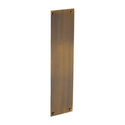 Flat Style Finger Plate - Face Fixed - Three Sizes Available - Antique Brass (Gloss Lacquered)