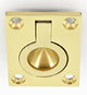 Flush Fitting Rectangular Ring Pull Polished Brass (Lacquered)
