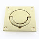 Flush Fitting Pull Out Ring Handle - Squash Court Style Door Handle - Polished Brass Plated