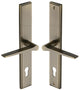 Gio Lever Multi Point Door Lever Handles - 92mm Euro Centres - 259mm Bolt Centres - 285mm x 44mm Back Plate - Antique Brass (Gloss Lacquered)