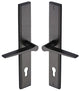 Gio Lever Multi Point Door Lever Handles - 92mm Euro Centres - 259mm Bolt Centres - 285mm x 44mm Back Plate - Matt Bronze (Lacquered)