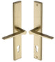 Gio Lever Multi Point Door Lever Handles - 92mm Euro Centres - 259mm Bolt Centres - 285mm x 44mm Back Plate - Satin Brass (Lacquered)