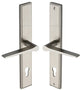 Gio Lever Multi Point Door Lever Handles - 92mm Euro Centres - 259mm Bolt Centres - 285mm x 44mm Back Plate - Satin Nickel