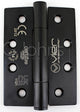 Polymer Bearing Grade 14 Hinges - Self Lubricating - CE Marked / UKCA Marked - Fired Rated - Certifire Approved - 160kg Weight Limit - 102mm x 76mm - Matt Black