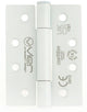 Polymer Bearing Grade 14 Hinges - Self Lubricating - CE / UKCA Marked - Fire Rated - Certifire Approved - 160kg Weight Limit - 102mm x 76mm - Matt White