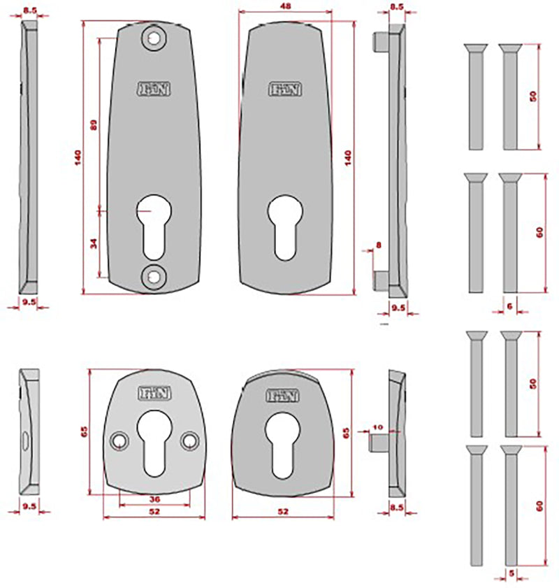 High Security Dual Front Door Lock Kit - Auto Locking BS8621 Mortice Nightlatch & BS3621 Mortice Dead Lock - Diagram